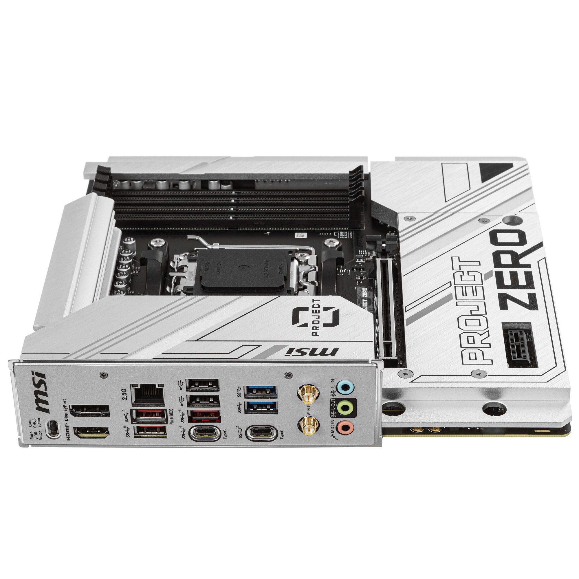 Материнская плата MSI B650M PROJECT ZERO, AM5, AMD B650, 4xDDR5, 4xSATA, 2xM.2, 1xPCIe 4.0 x16, 1xPC