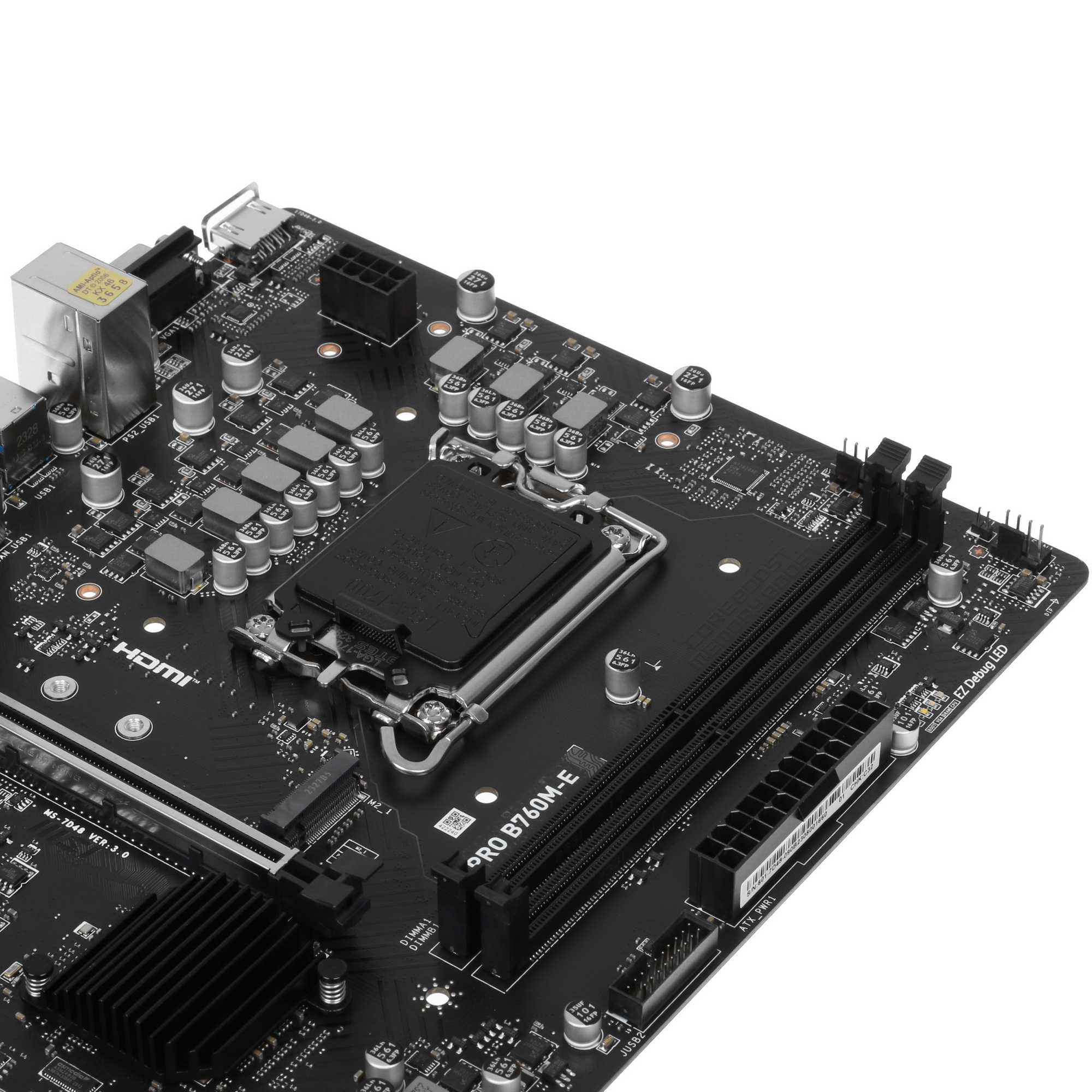Материнская плата MSI PRO B760M-E, LGA 1700, Intel B760, 2xDDR5, 4xSATA, 1xM.2, 1xPCIe 4.0 x16, 1xPC
