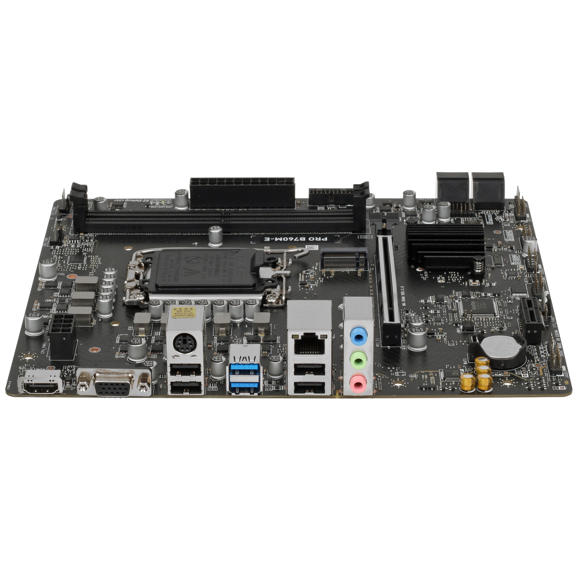 Материнская плата MSI PRO B760M-E, LGA 1700, Intel B760, 2xDDR5, 4xSATA, 1xM.2, 1xPCIe 4.0 x16, 1xPC