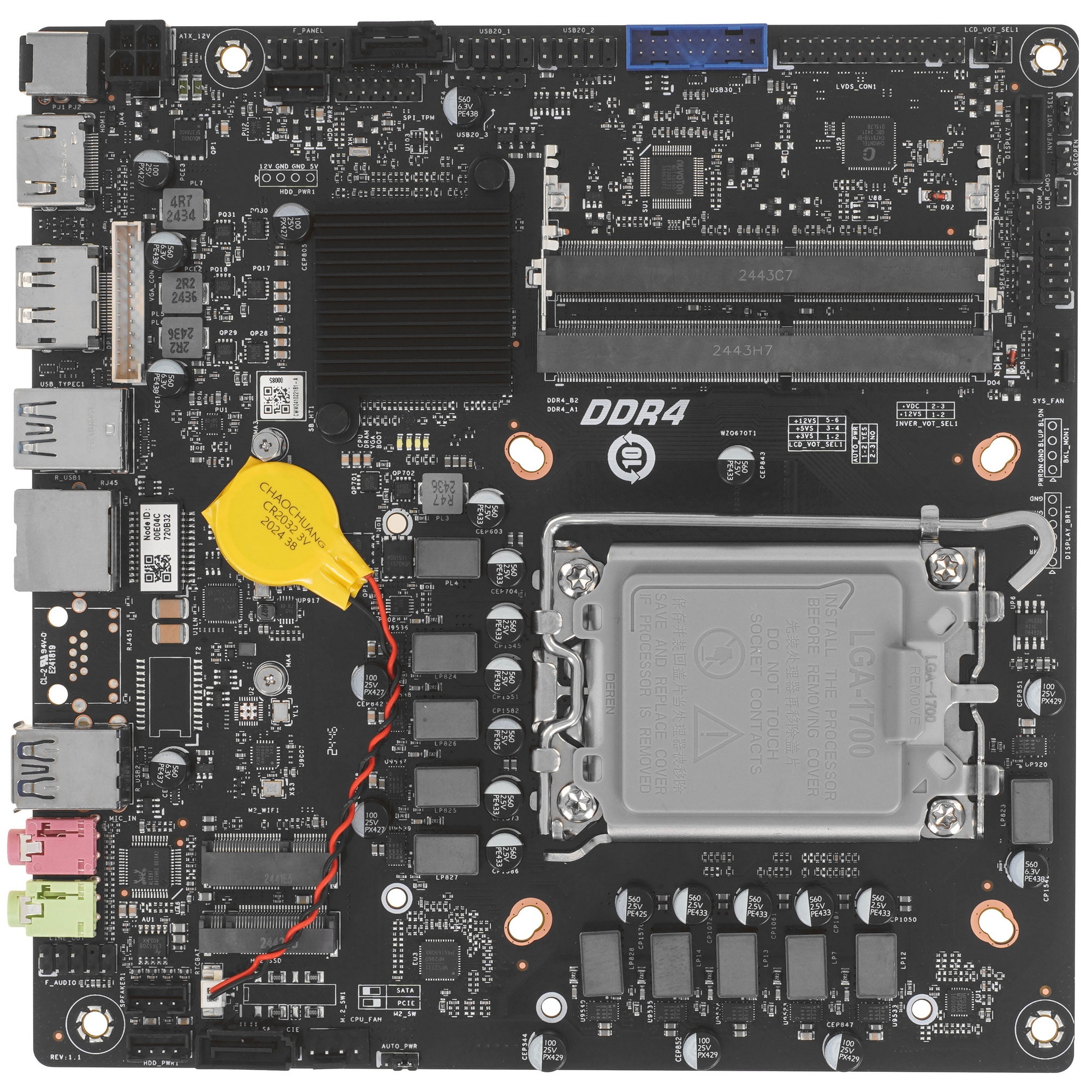 Материнская плата AFOX AFMIQ670D4-MI4-V2, LGA 1700, Intel Q670, 2xDDR4L, 2xSATA, 1xM.2, 1xHDMI, 1xDP