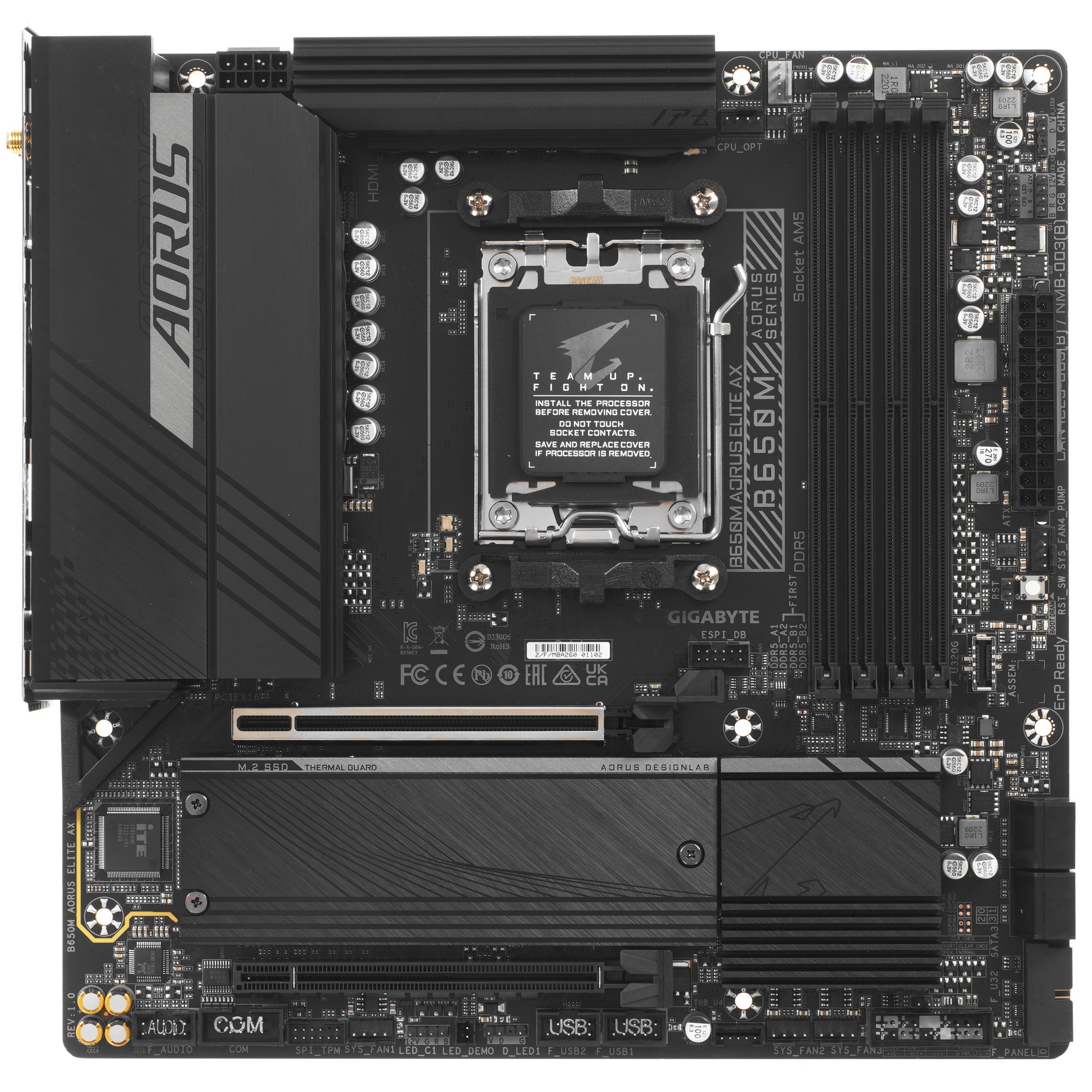 Материнская плата Gigabyte B650M AORUS ELITE AX, AM5, AMD B650, 4xDDR5, 4xSATA, 2xM.2, 1xPCI-E 5.0 x