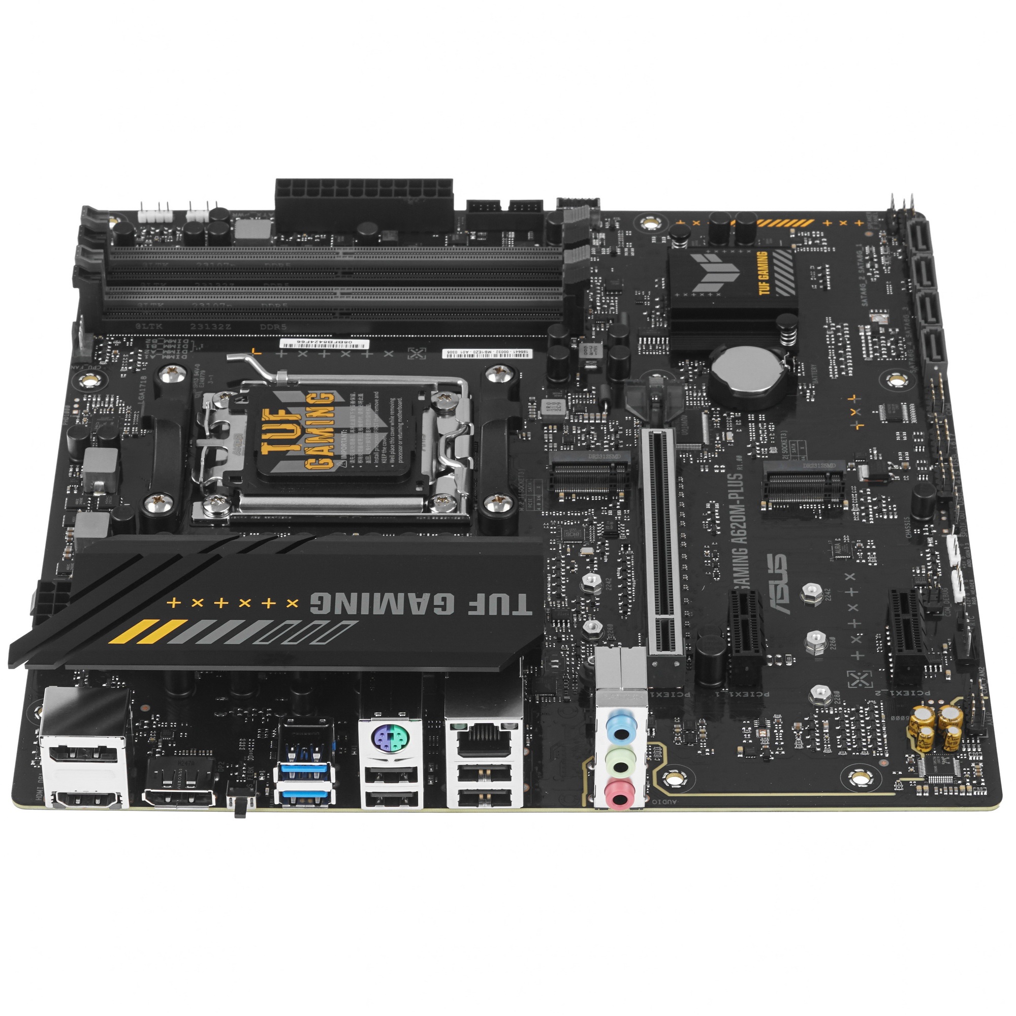 Материнская плата ASUS TUF GAMING A620M-PLUS, AM5, AMD A620, 4xDDR5, 4xSATA, 2xM.2, 1xPCI-E 4.0 x16,