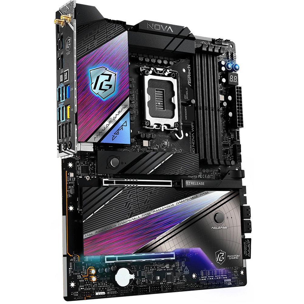 Материнская плата ASRock Z890 Nova WiFi, LGA 1851, Intel Z890, 4xDDR5, 4xSATA, 6xM.2, 1xPCIe 5.0 x16