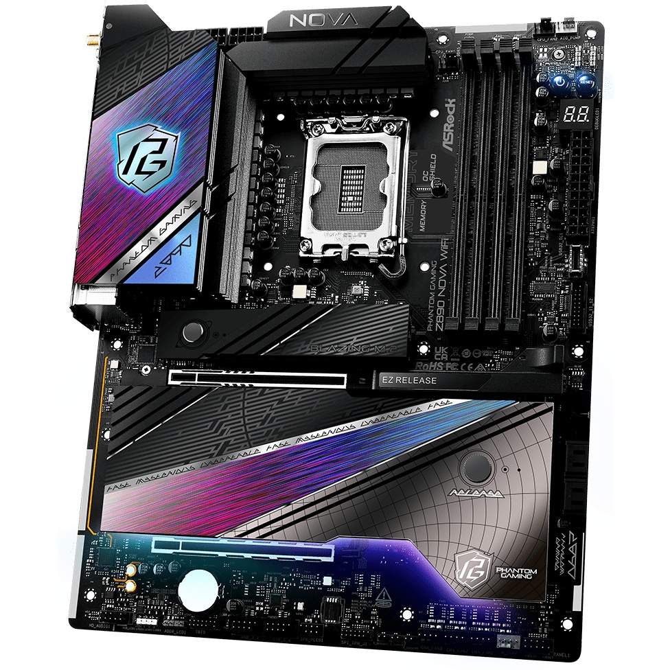 Материнская плата ASRock Z890 Nova WiFi, LGA 1851, Intel Z890, 4xDDR5, 4xSATA, 6xM.2, 1xPCIe 5.0 x16