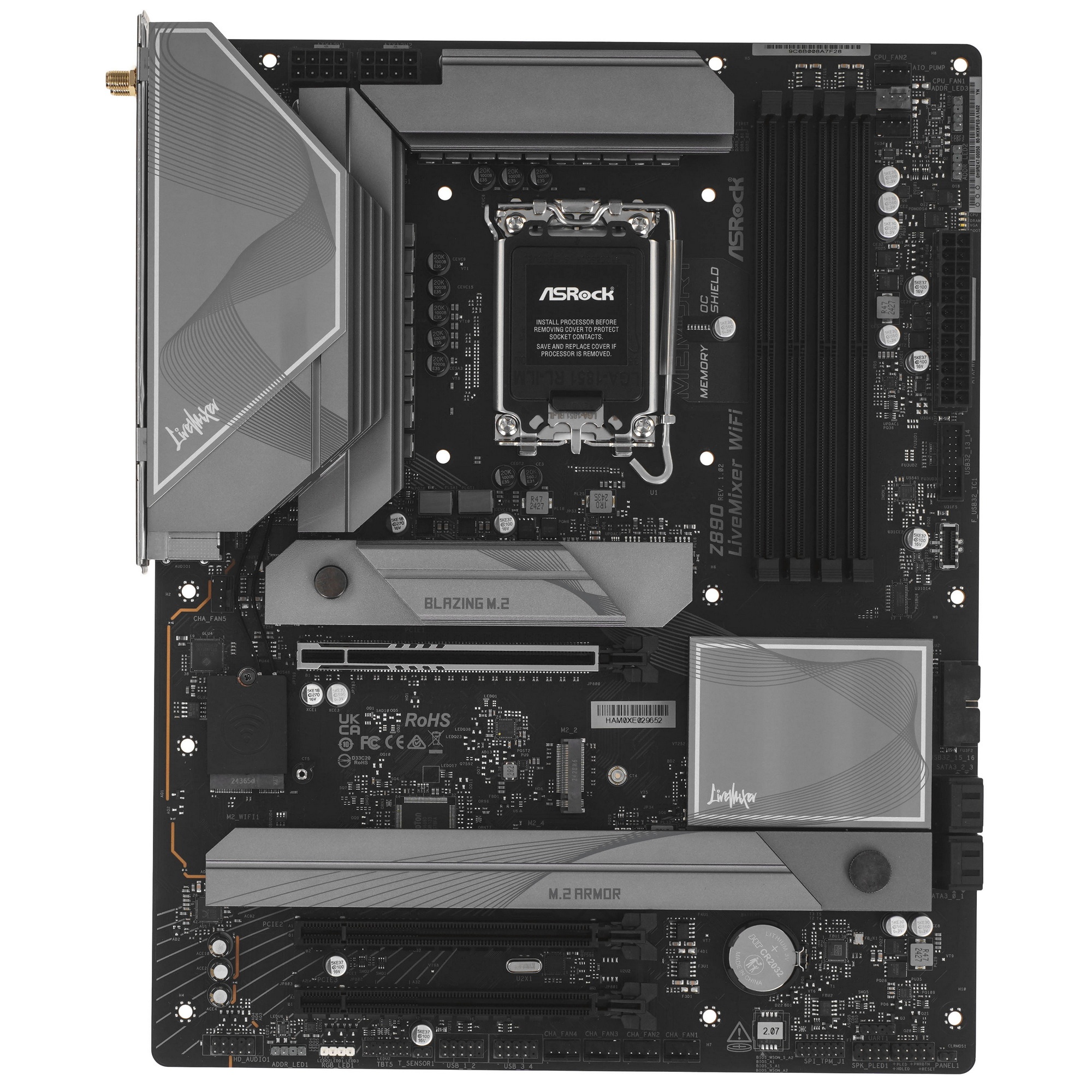 Материнская плата ASRock Z890 LiveMixer WiFi, LGA 1851, Intel Z890, 4xDDR5, 4xSATA, 4xM.2, 1xPCIe 5.