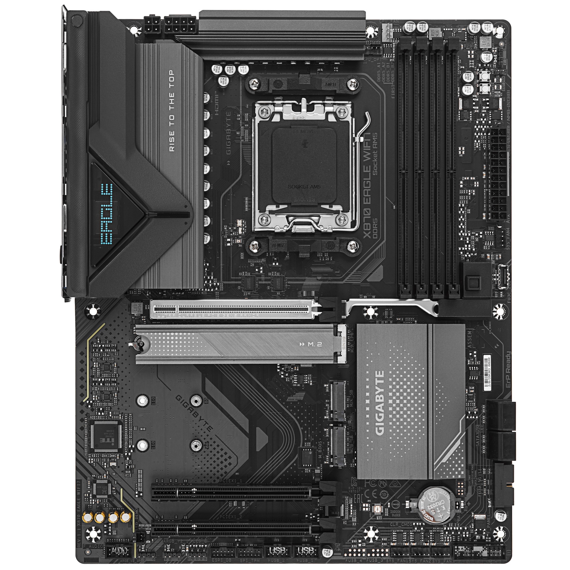Материнская плата Gigabyte X870 EAGLE WIFI7, AM5, AMD X870, 4xDDR5, 4xSATA, 3xM.2, 1xPCI-E 5.0 x16,