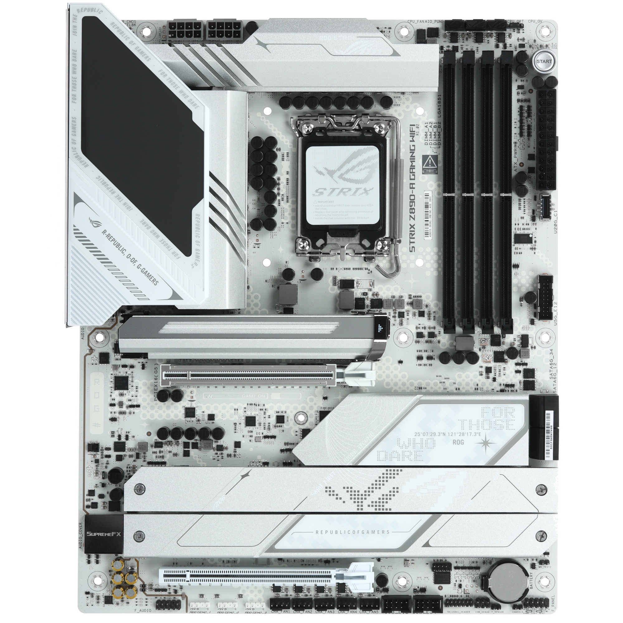 Материнская плата ASUS ROG STRIX Z890-A GAMING WIFI, LGA 1851, Intel Z890, 4xDDR5, 4xSATA, 5xM.2, 1x