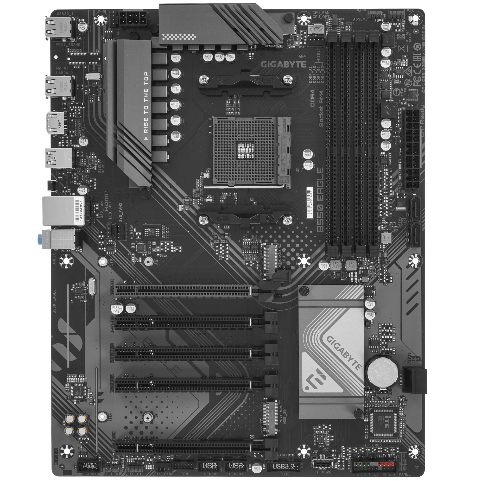 Материнская плата Gigabyte B550 EAGLE, AM4, AMD B550, 4xDDR4, 4xSATA, 2xM.2, 1xPCIe 4.0 x16, 4xPCIe