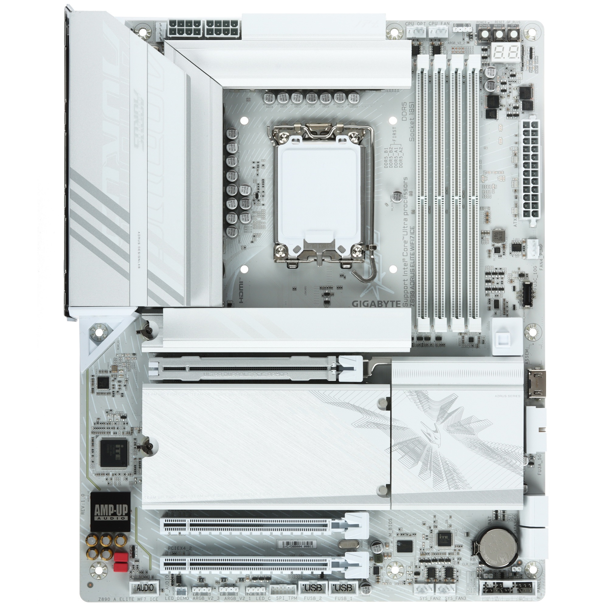 Материнская плата Gigabyte Z890 AORUS ELITE WIFI7 ICE, LGA 1851, Intel Z890, 4xDDR5, 4xSATA, 4xM.2,