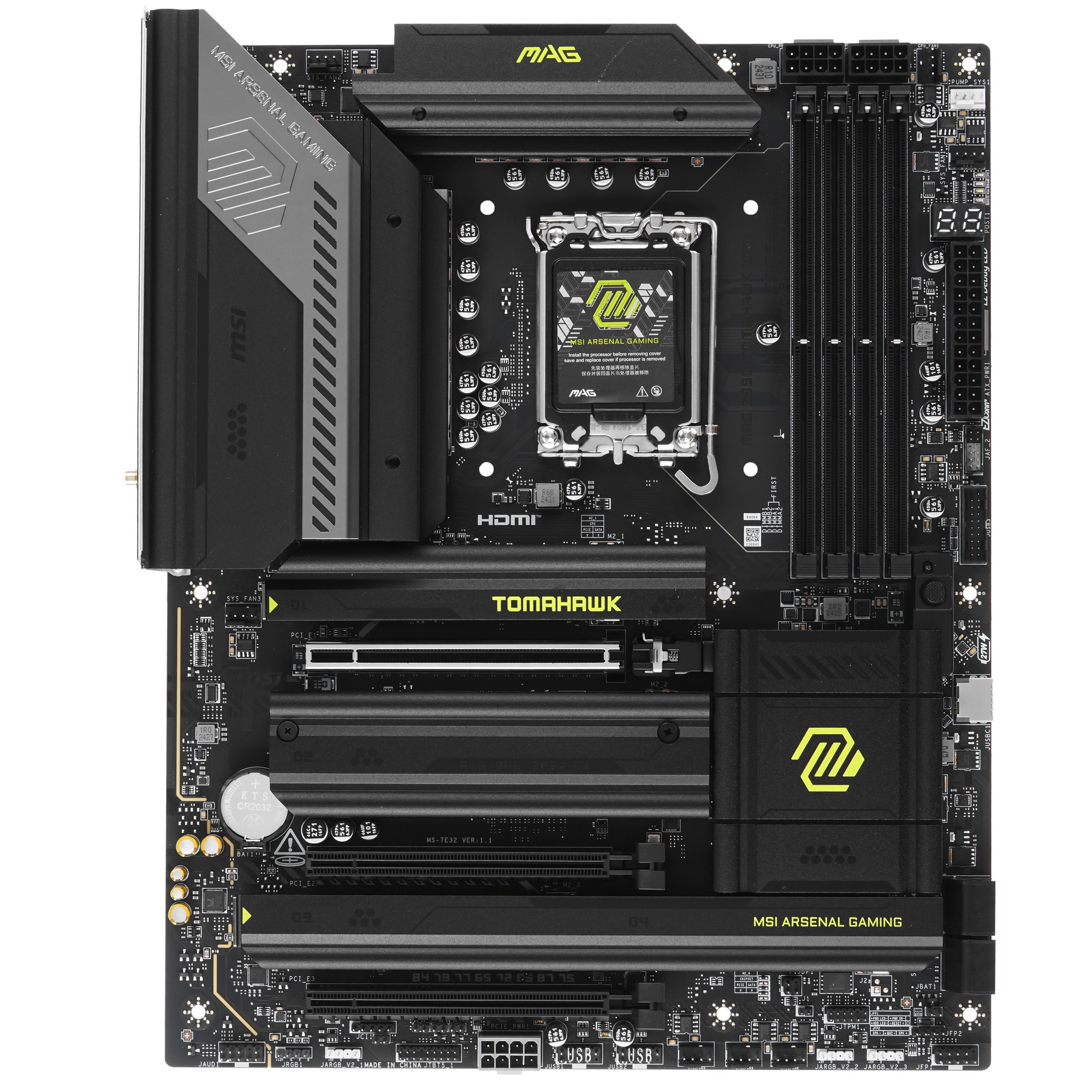 Материнская плата MSI MAG Z890 TOMAHAWK WIFI, LGA 1851, Intel Z890, 4xDDR5, 4xSATA, 4xM.2, 1xPCIe 5.