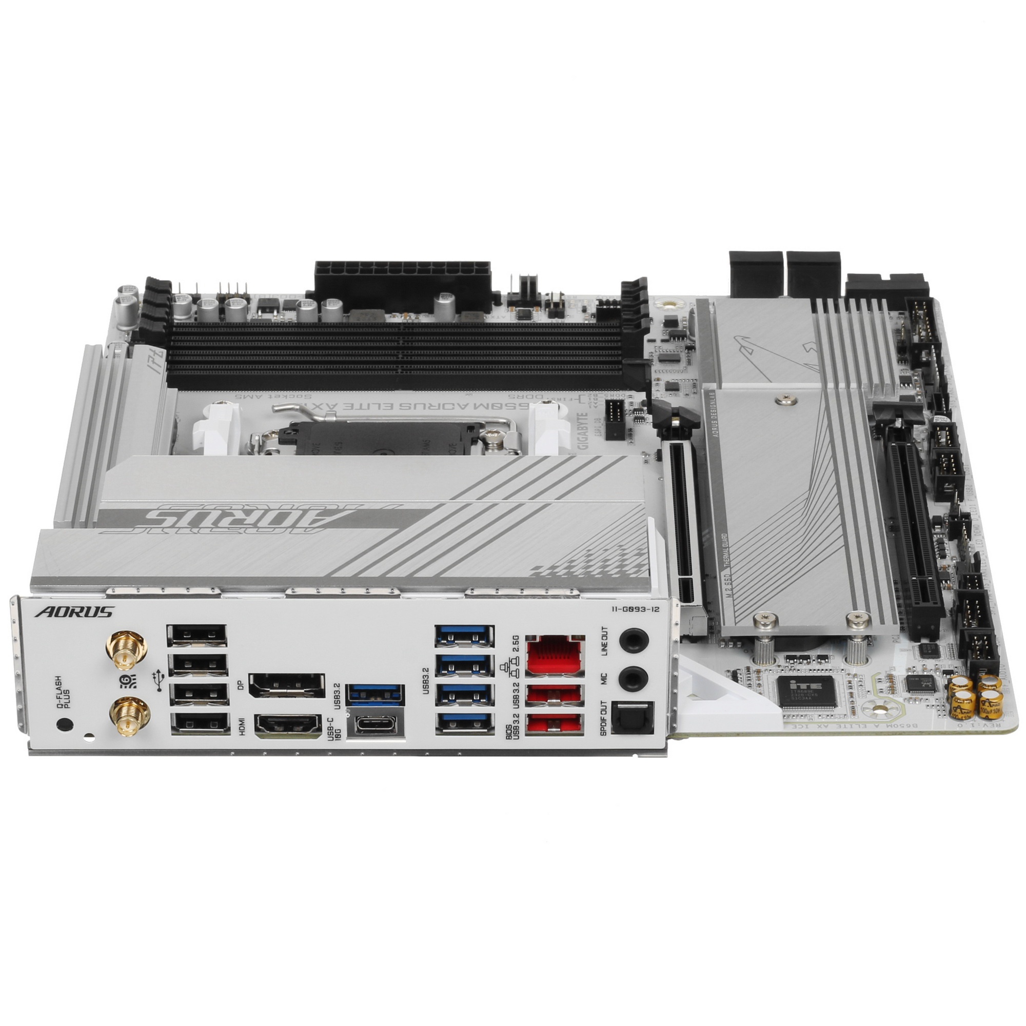 Материнская плата Gigabyte B650M AORUS ELITE AX ICE SocketAM5 AMD B650 4xDDR5 mATX AC`97 8ch(7.1) 2.