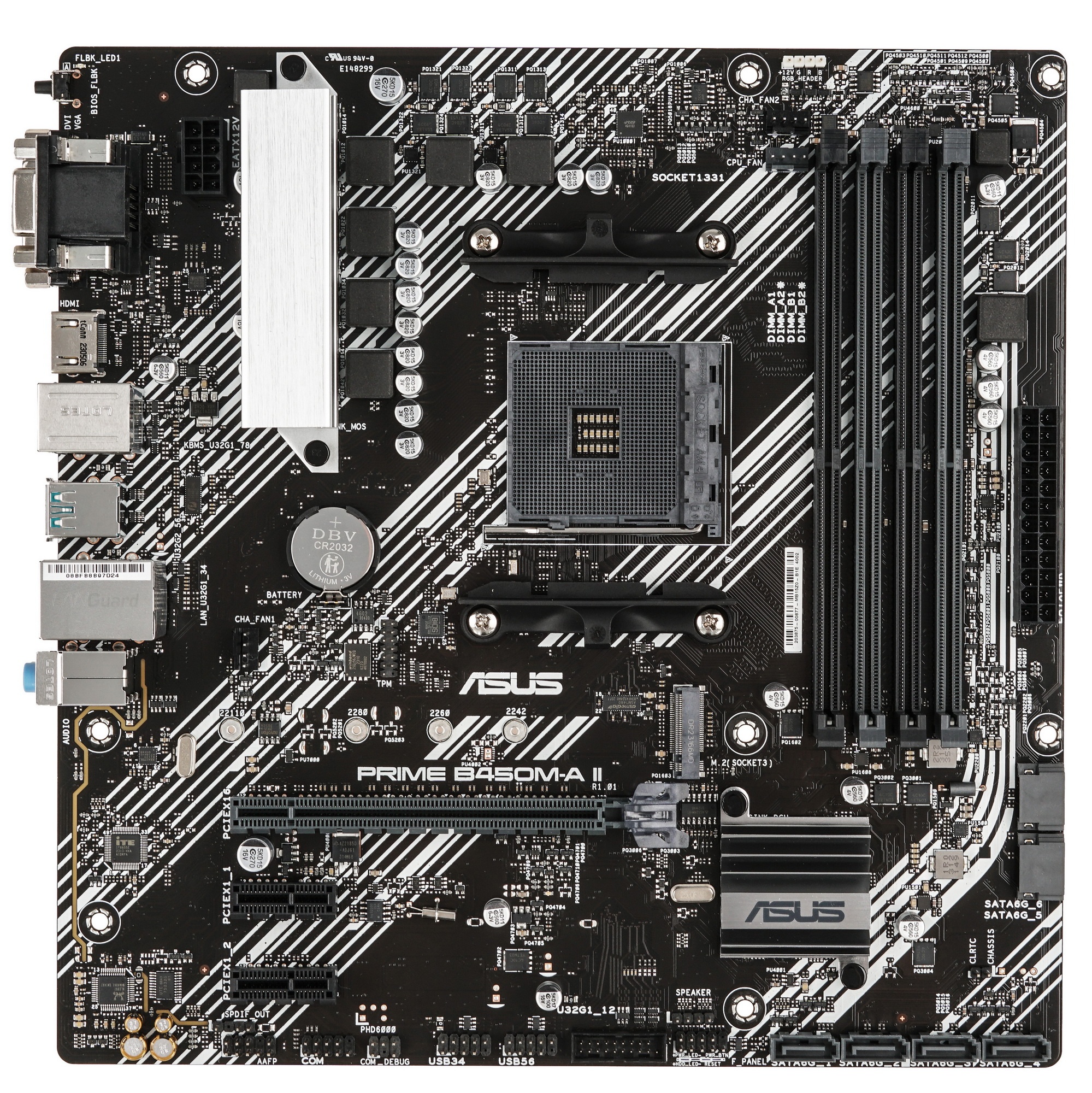 Материнская плата ASUS PRIME B450M-A II, AM4, AMD B450, 4xDDR4, 6xSATA, 1xM.2, 1xPCIe 3.0 x16, 2xPCI