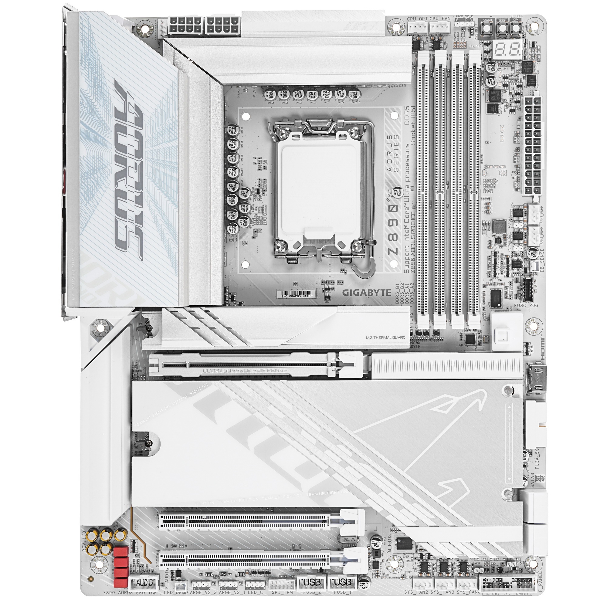 Материнская плата Gigabyte Z890 AORUS PRO ICE, LGA 1851, Intel Z890, 4xDDR5, 4xSATA, 5xM.2, 1xPCIe 5