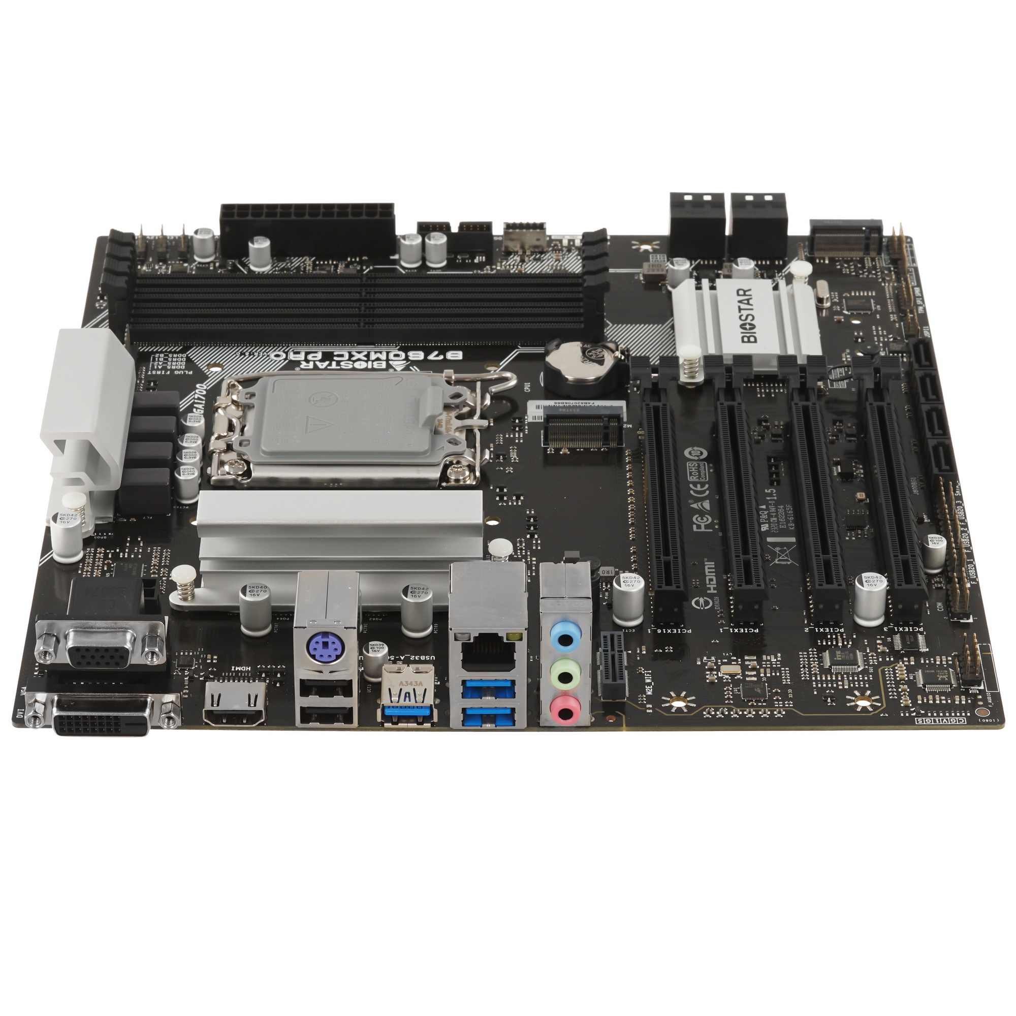 Материнская плата Biostar B760MXC PRO, LGA 1700, Intel B760, 4xDDR4, 8xSATA, 2xM.2, 1xPCIe 4.0 x16,