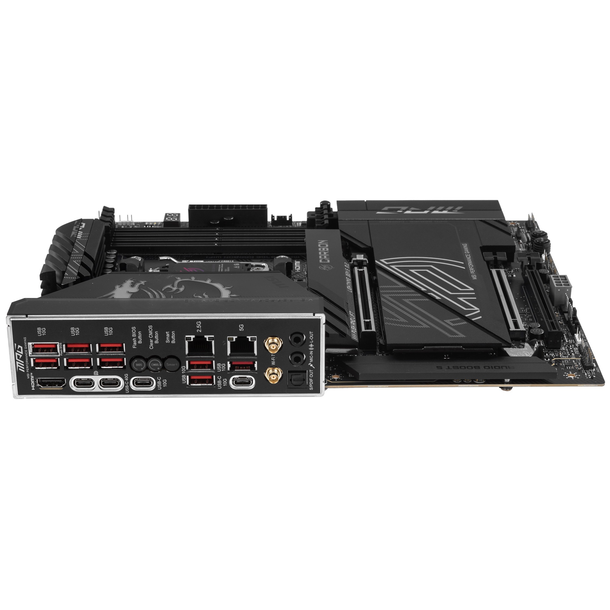 Материнская плата MSI MPG X870E CARBON WIFI, AM5, AMD X870E, 4xDDR5, 4xSATA, 4xM.2, 1xPCIe 5.0 x16,