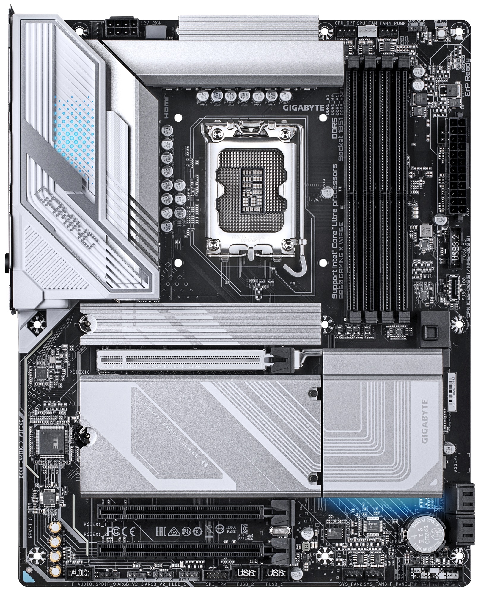 Материнская плата Gigabyte B860 GAMING X WIFI6E, LGA 1851, Intel B860, 4xDDR5, 4xSATA, 3xM.2, 1xPCIe