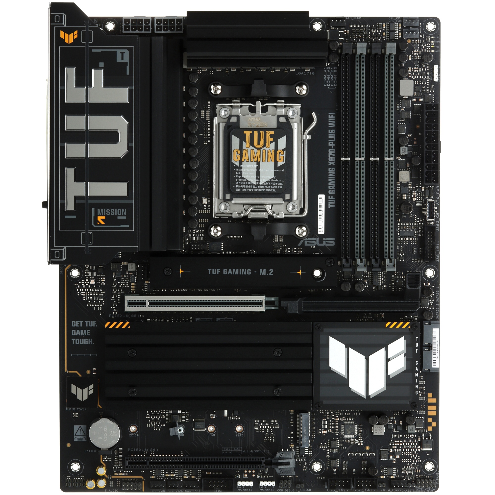 Материнская плата ASUS TUF GAMING X870-PLUS WIFI, AM5, AMD X870, 4xDDR5, 2xSATA, 4xM.2, 1xPCIe 5.0 x