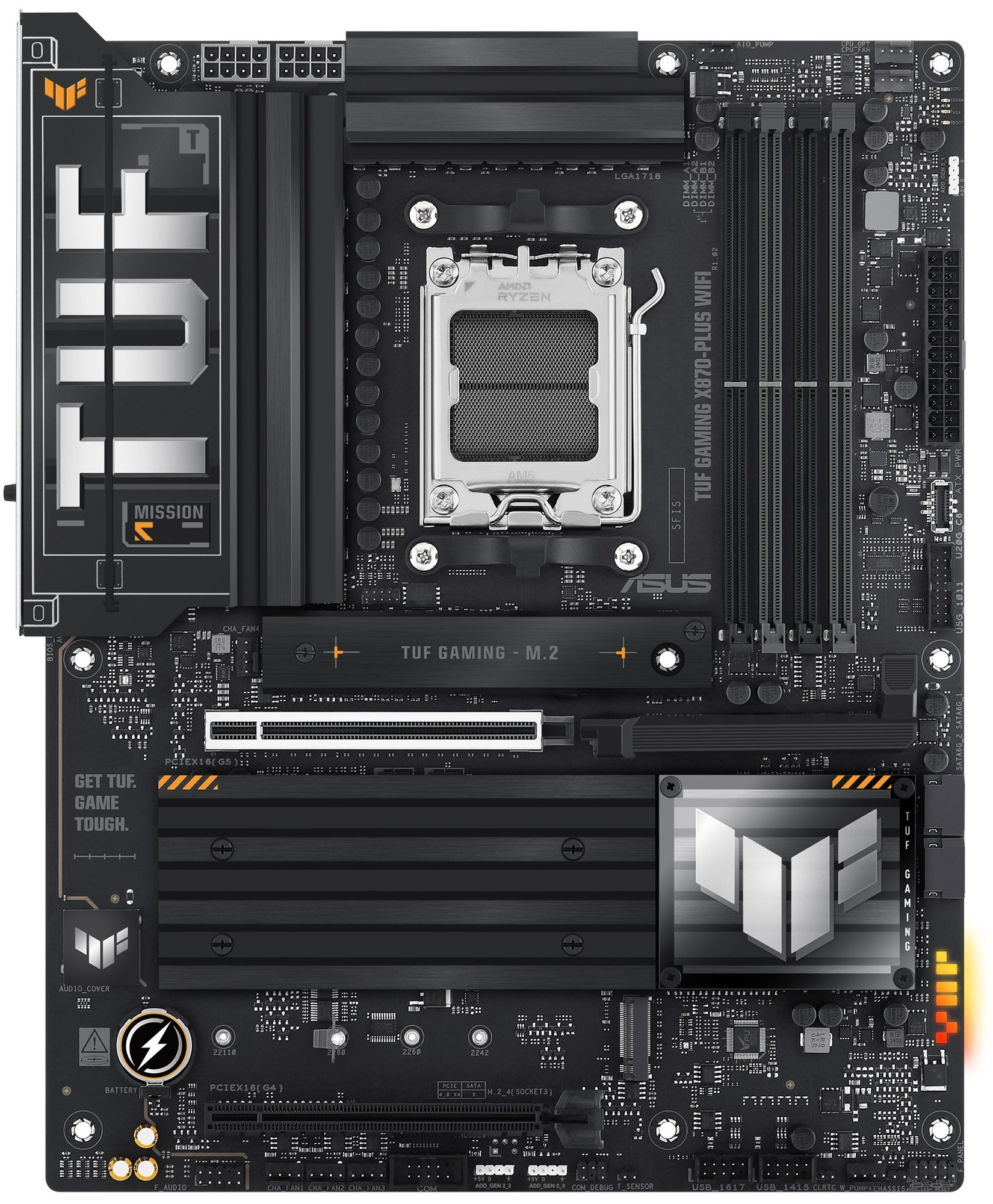 Материнская плата ASUS TUF GAMING X870-PLUS WIFI, AM5, AMD X870, 4xDDR5, 2xSATA, 4xM.2, 1xPCIe 5.0 x