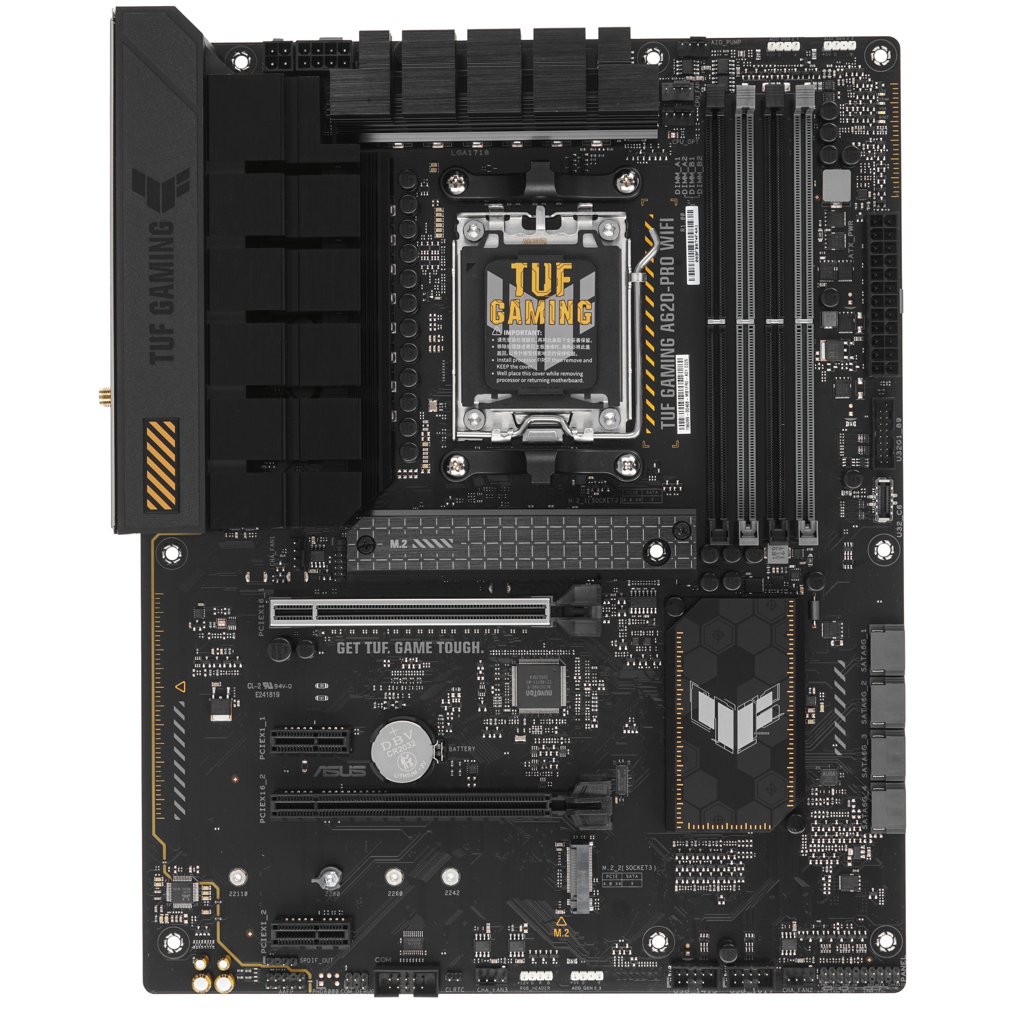 Материнская плата ASUS TUF GAMING A620-PRO WIFI, AM5, AMD A620, 4xDDR5, 4xSATA, 2xM.2, 1xPCI-E 4.0 x