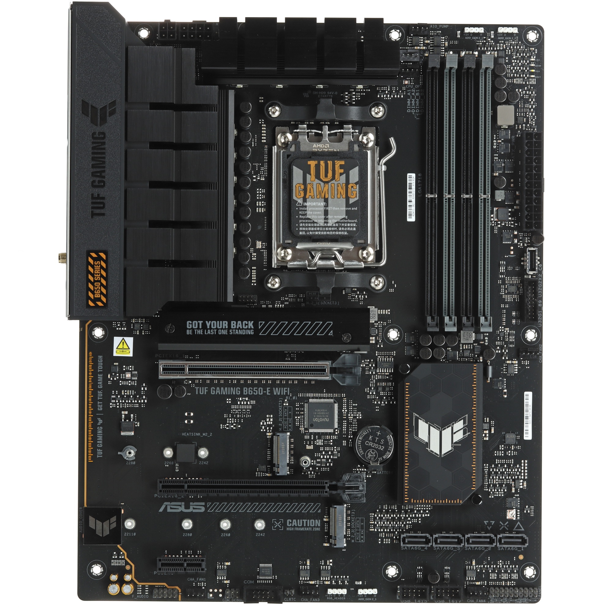 Материнская плата ASUS TUF GAMING B650-E WIFI, AM5, AMD B650, 4xDDR5, 4xSATA, 2xM.2, 1xPCI-E 4.0 x16