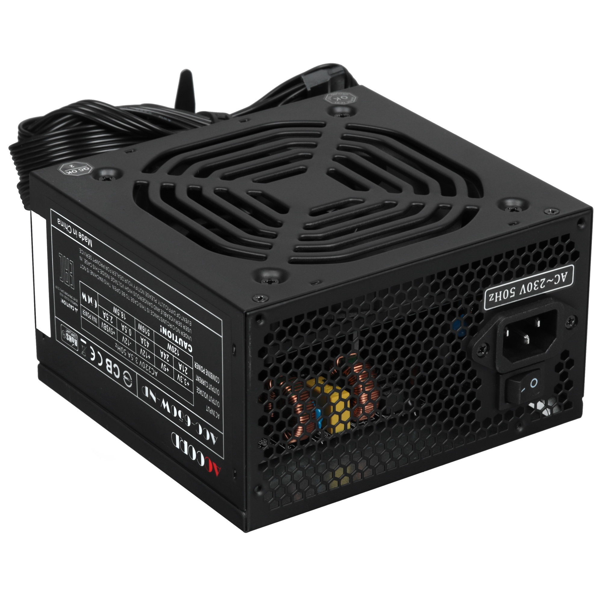 Блок питания Accord  ACC-650W-NP, 650Вт, 120мм, черный