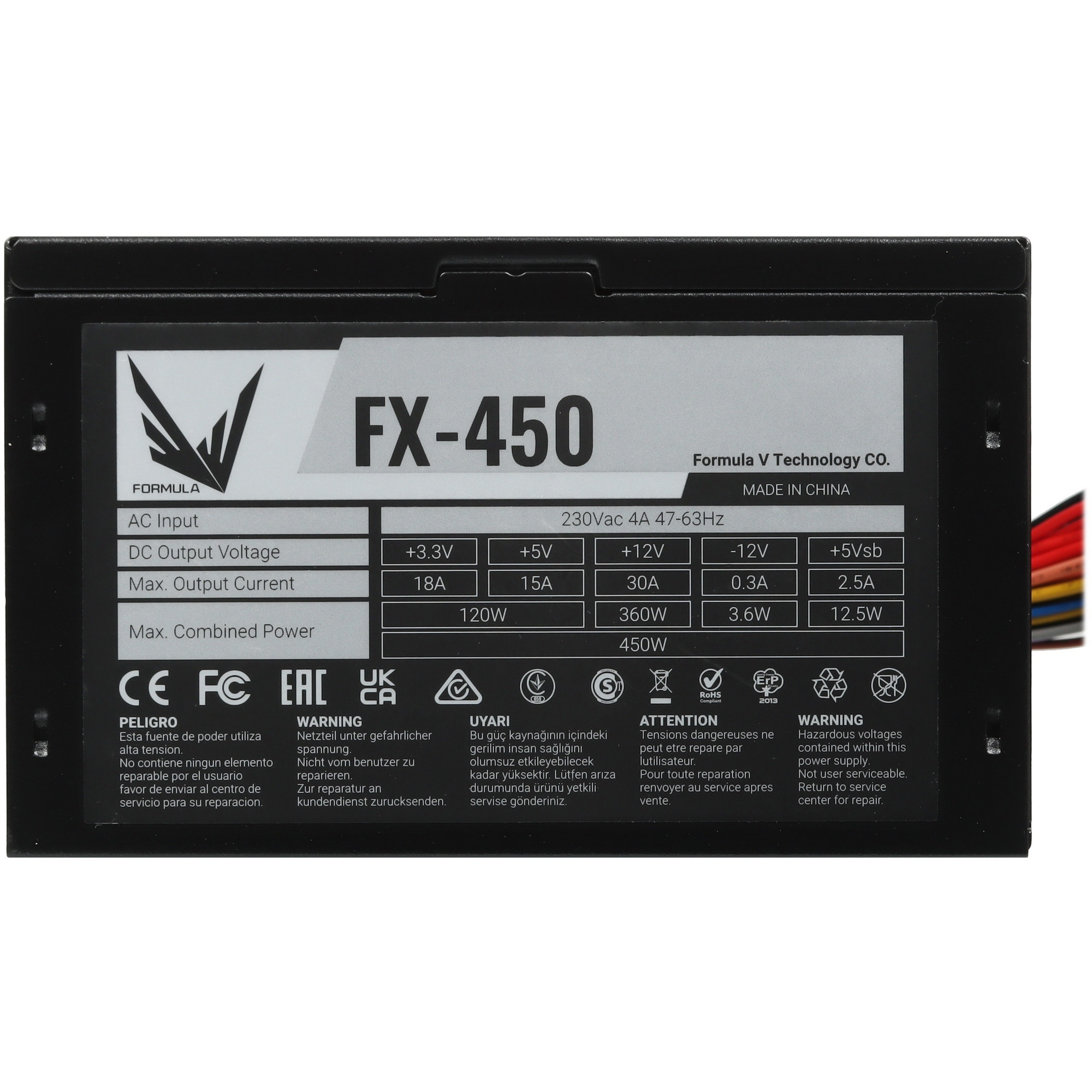 Блок питания Aerocool / Formula FX-450 RTL, 450Вт, 120мм, черный