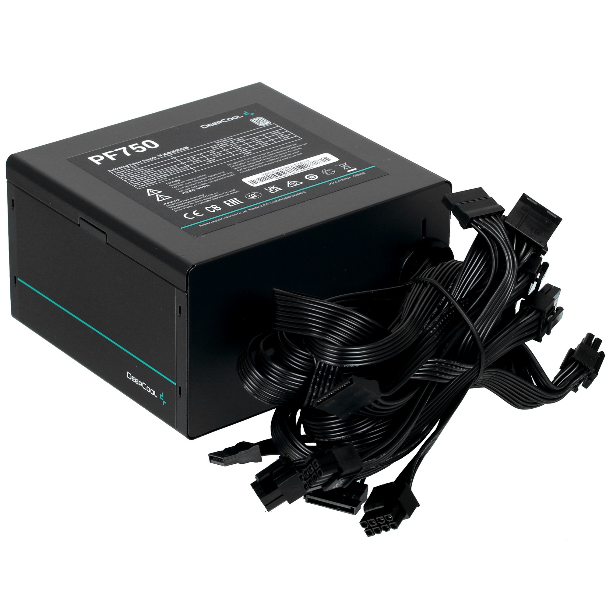 Блок питания Deepcool / GamerStorm  PF750, 750Вт, 80 PLUS, 120мм, черный