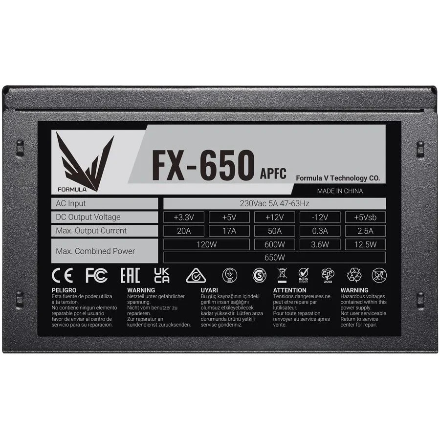 Блок питания Aerocool / Formula FX-650, 650Вт 120мм, черный  (аналог Aerocool ECO-650W)