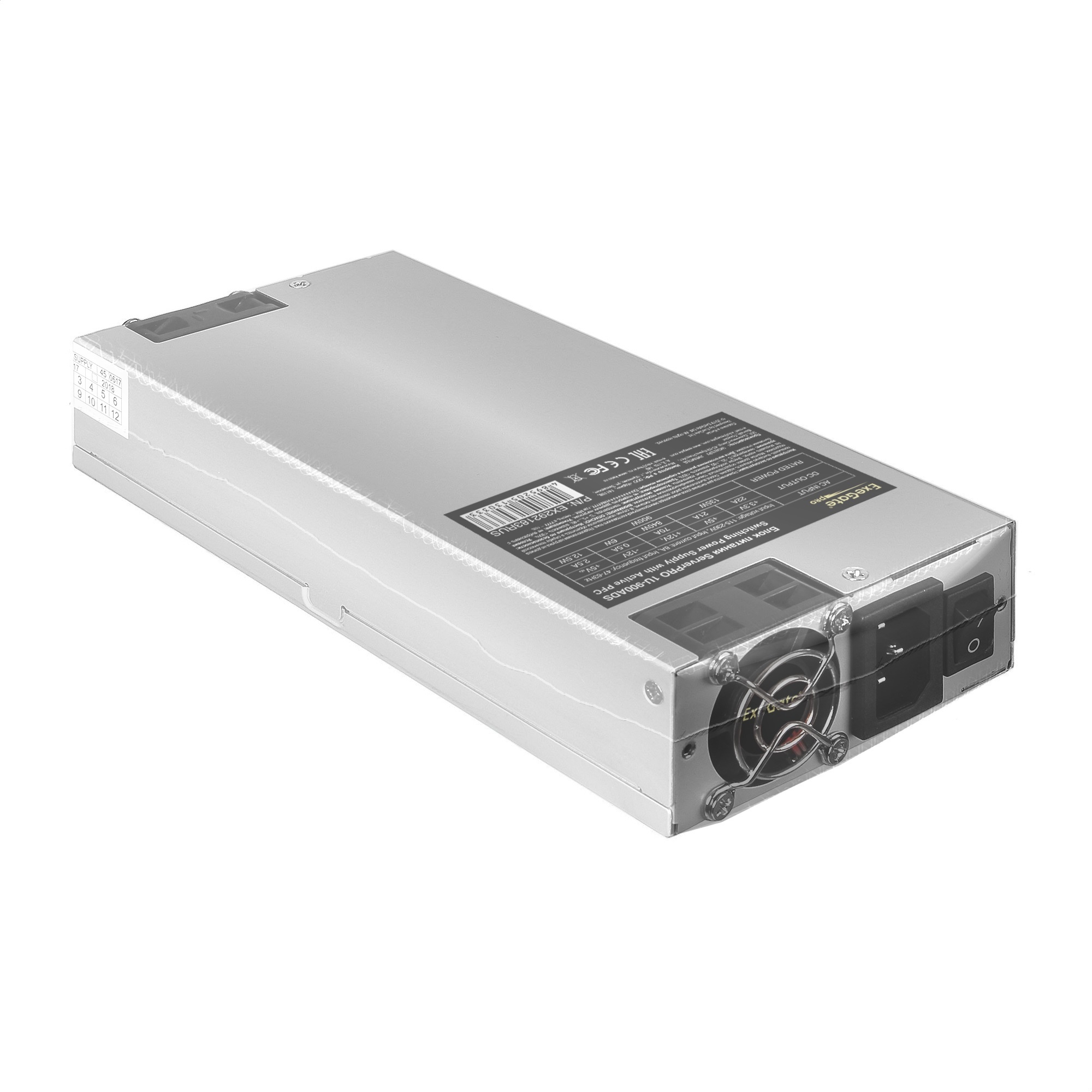 Серверный блок питания  900W ExeGate EX292183RUS ServerPRO-1U-900ADS (1U, APFC, КПД 85% (80 PLUS Bro