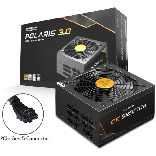 Блок питания Chieftec Polaris 3.0 PPS-1250FC-A3, 1250Вт, 80 PLUS Gold, 135мм, модульный, черный