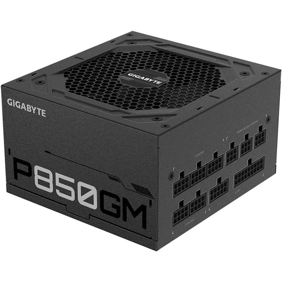 Блок питания Gigabyte ATX 850W GP-P850GM 80+ gold (24+4+4pin) APFC 120mm fan 8xSATA Cab Manag RTL