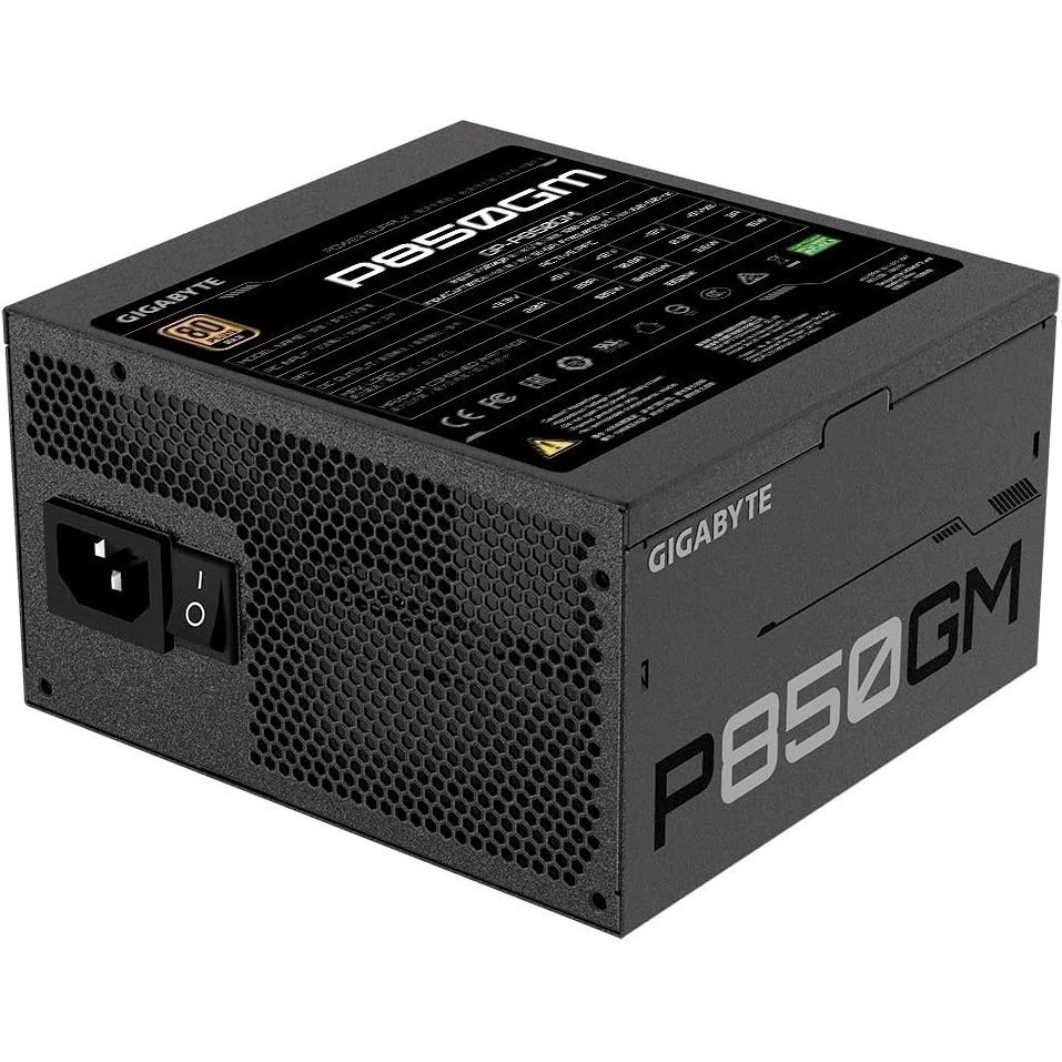 Блок питания Gigabyte ATX 850W GP-P850GM 80+ gold (24+4+4pin) APFC 120mm fan 8xSATA Cab Manag RTL