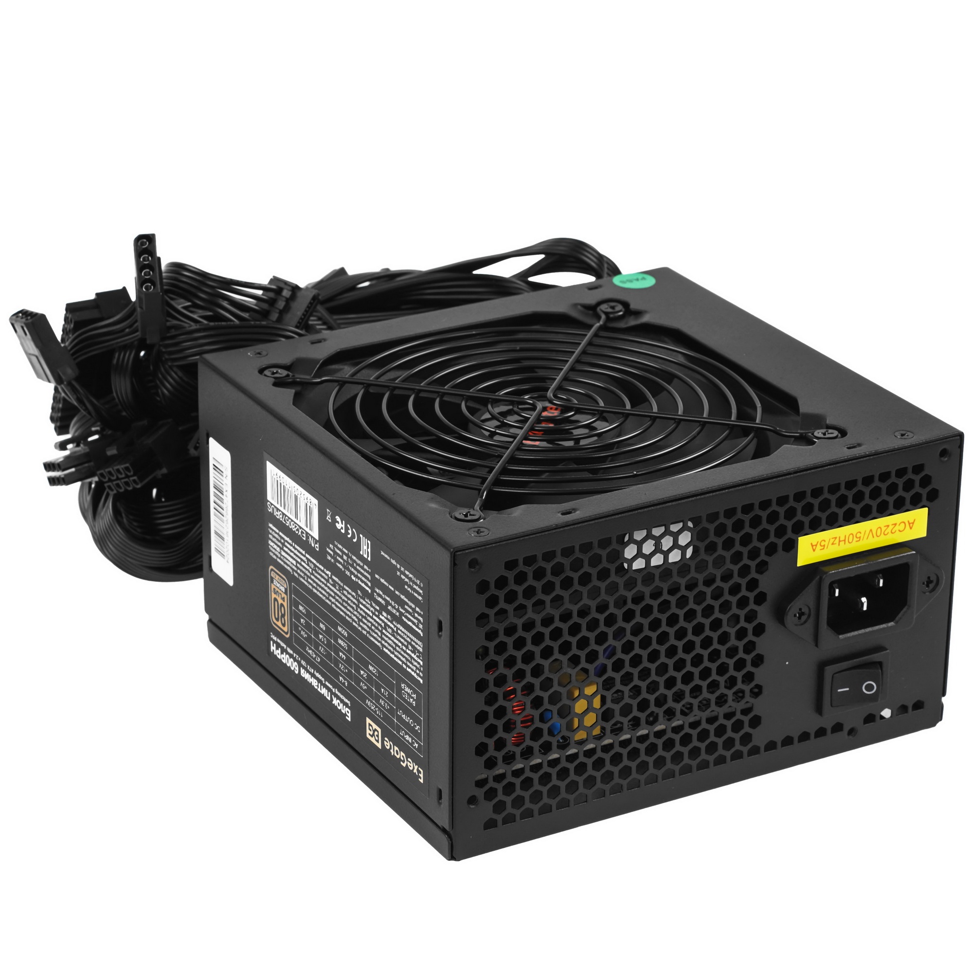 Блок питания ExeGate 600PPH-OEM (EX280578RUS-OEM), 600Вт, 80 PLUS Bronze, 120мм, черный