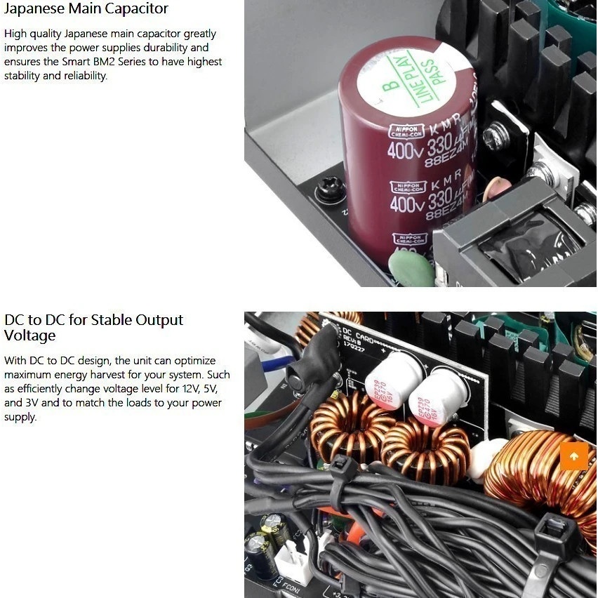 Блок питания Smart BM2 650 PS-SPD-0650MNFABE-1 650W/Semi Modular/Non Light/Full Range/Analog/80 Plus