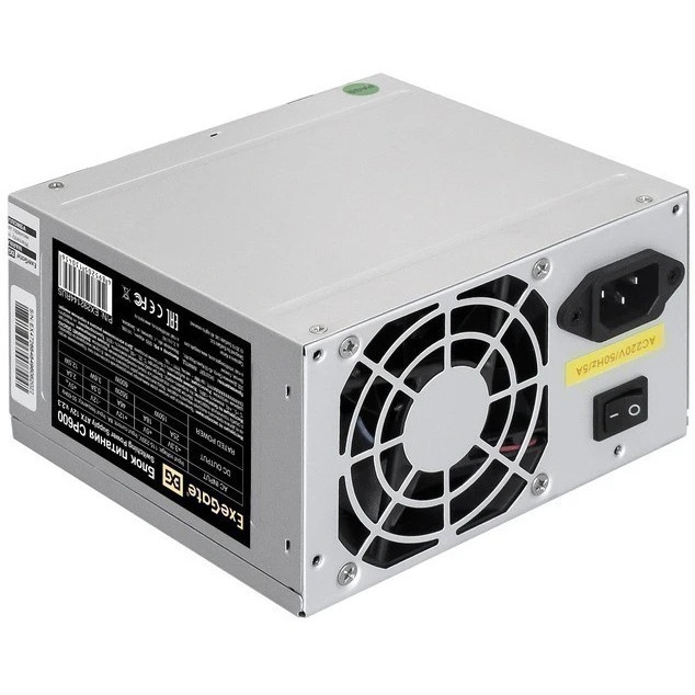 Блок питания ExeGate CP600 (EX292144RUS-PC), 600Вт, 80мм, серебряный