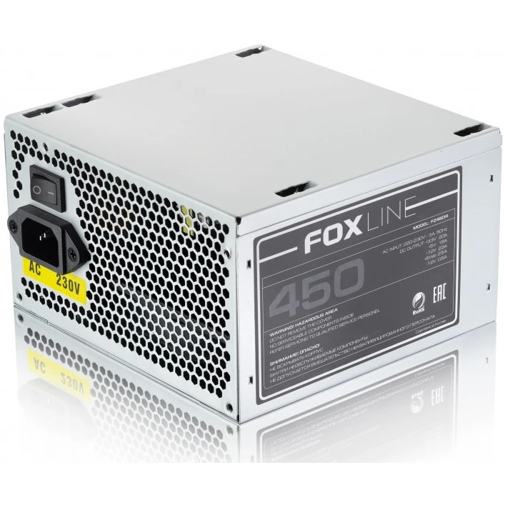Блок питания Foxline, FZ450R, 450Вт, 120мм, серый
