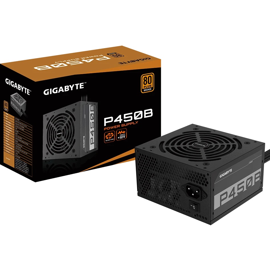 Блок питания Gigabyte GP-P450B, 450Вт, 80 PLUS Bronze, 120мм, черный