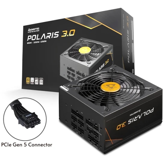Блок питания Chieftec Polaris 3.0 PPS-1050FC-A3, 1050Вт, 80 PLUS Gold, 135мм, модульный, черный
