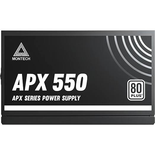 Блок питания Montech APX 550 (XWYA11-550), 550 Вт, 80 PLUS WHITE, 120 мм, немодульный, чёрный