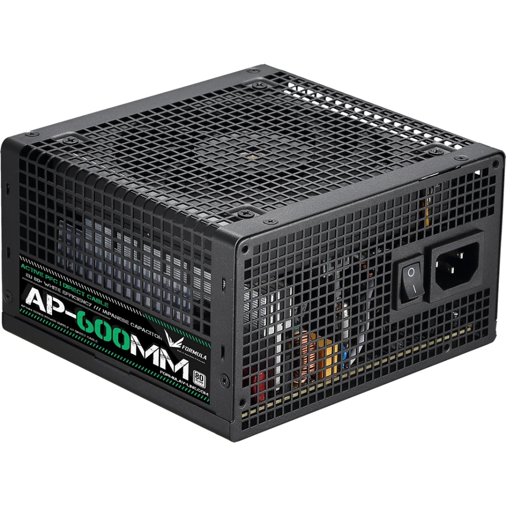 Блок питания Aerocool / Formula ATX 600W AP-600ММ 80 PLUS WHITE (20+4pin) APFC 120mm fan 6xSATA RTL