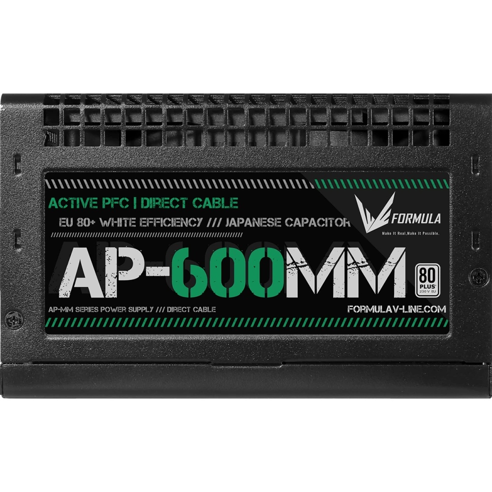 Блок питания Aerocool / Formula ATX 600W AP-600ММ 80 PLUS WHITE (20+4pin) APFC 120mm fan 6xSATA RTL