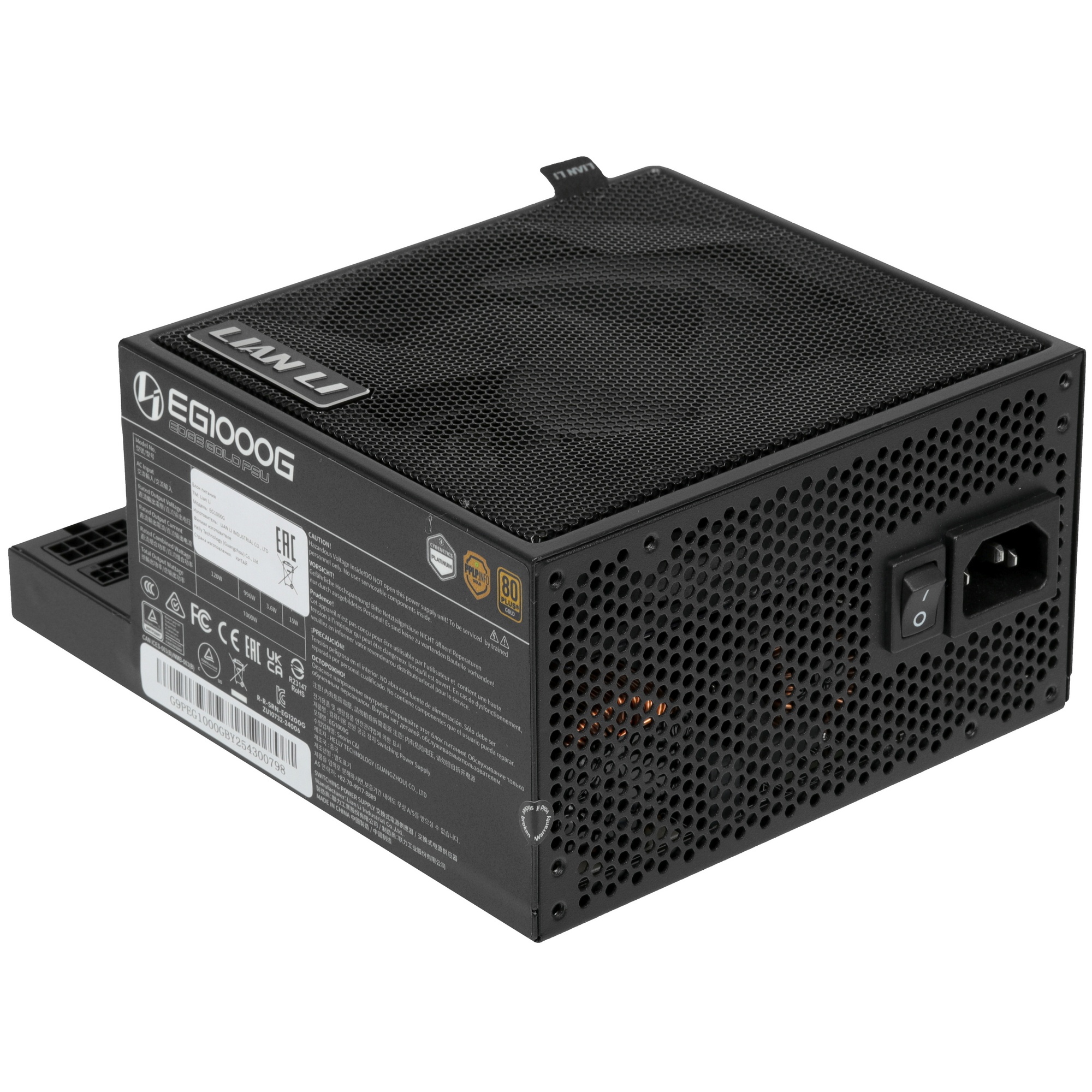 Блок питания Lian-Li ATX 1000W EDGE1000 + HUB Gen.5 80+ gold (20+4pin) APFC 120mm fan 12xSATA Cab Ma