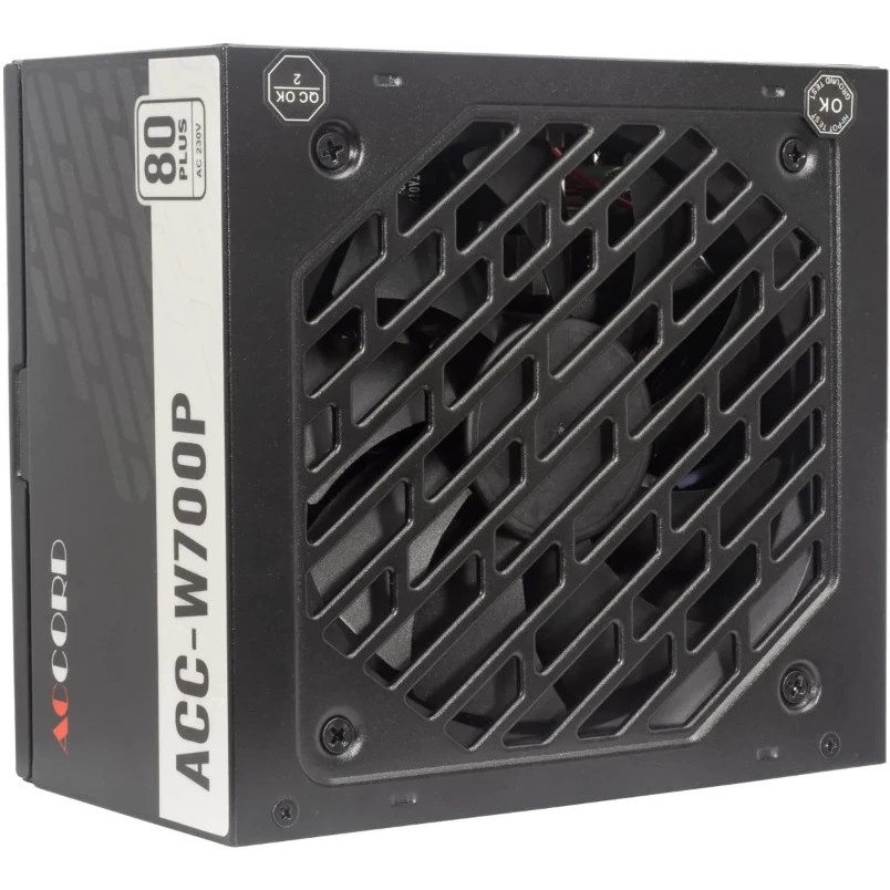 Блок питания Accord  ACC-W700P, 700Вт, 80 PLUS WHITE, 120мм, черный