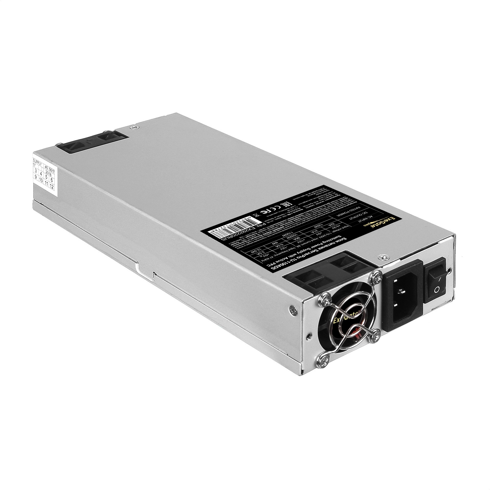 Серверный блок питания  1100W ExeGate ServerPRO-1U-1100ADS (1U, APFC, КПД 92% (80 PLUS Platinum), )
