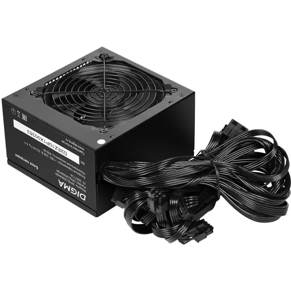 Блок питания Digma DPSU-850W-BR RTL, 850Вт, 80 PLUS  bronze, 120мм, черный