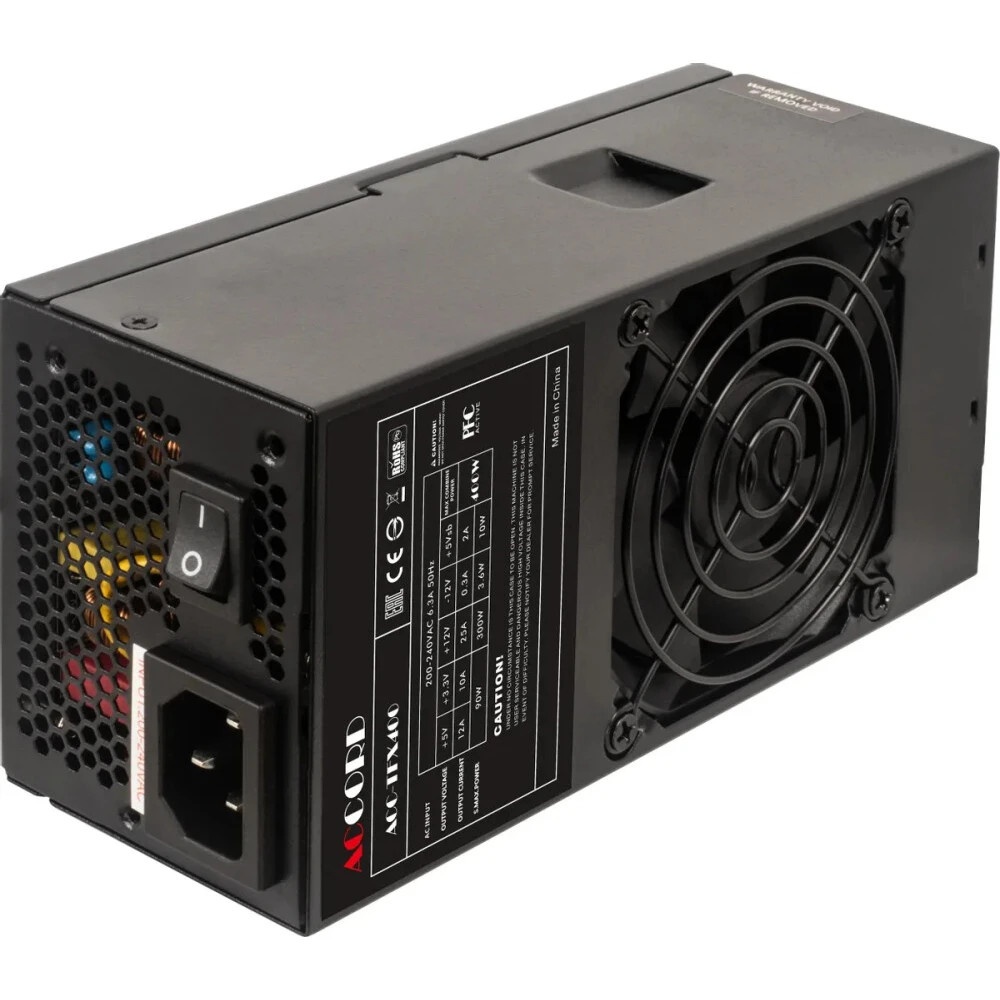 Блок питания Accord  ACC-TFX400, 400Вт, 80мм, черный