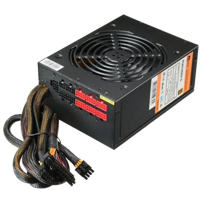 Блок питания CWT PUO1050V-G, 1050Вт, 80 PLUS Gold, 140мм, модульный, черный
