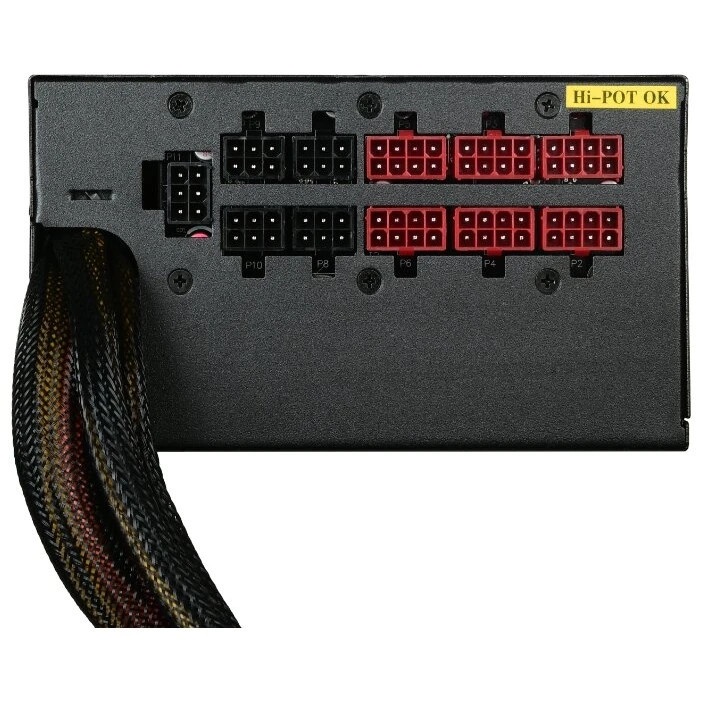 Блок питания CWT PUO1050V-G, 1050Вт, 80 PLUS Gold, 140мм, модульный, черный