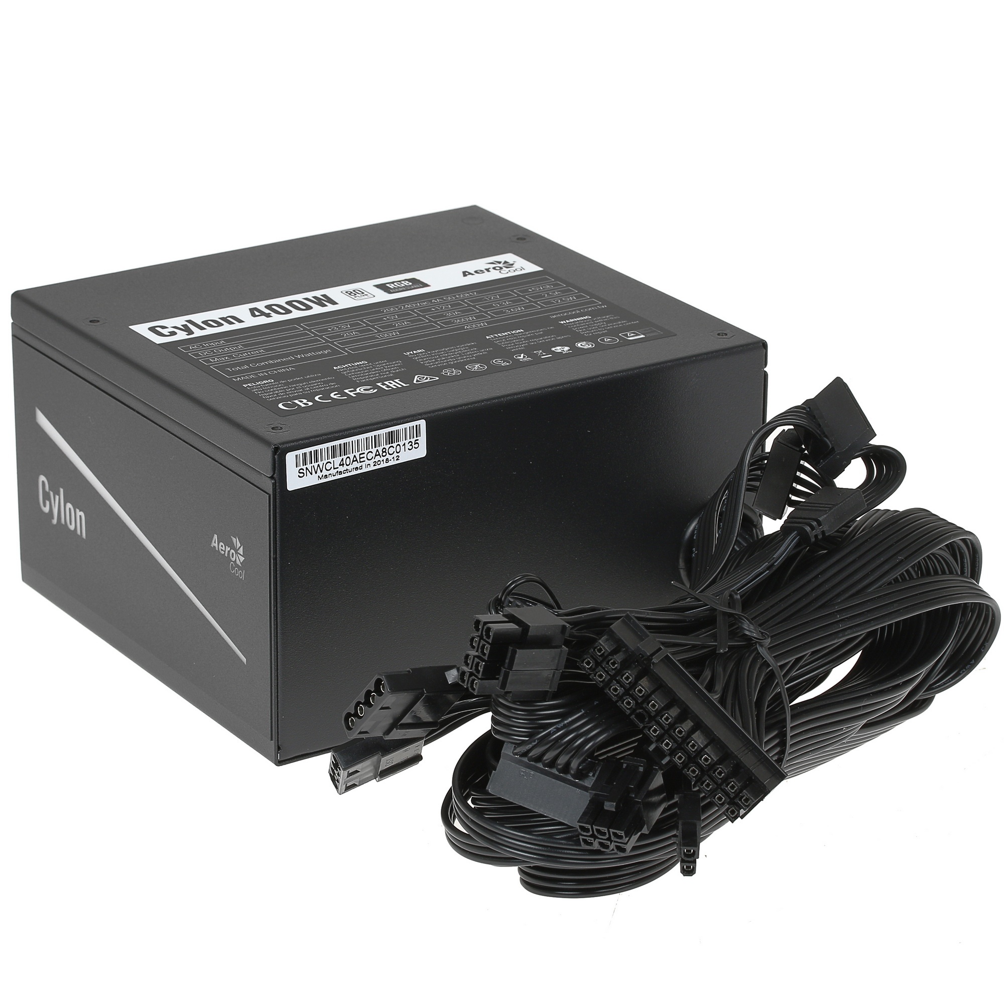 Блок питания Aerocool / Formula CYLON 400, 400Вт, 80 PLUS, 120мм, черный