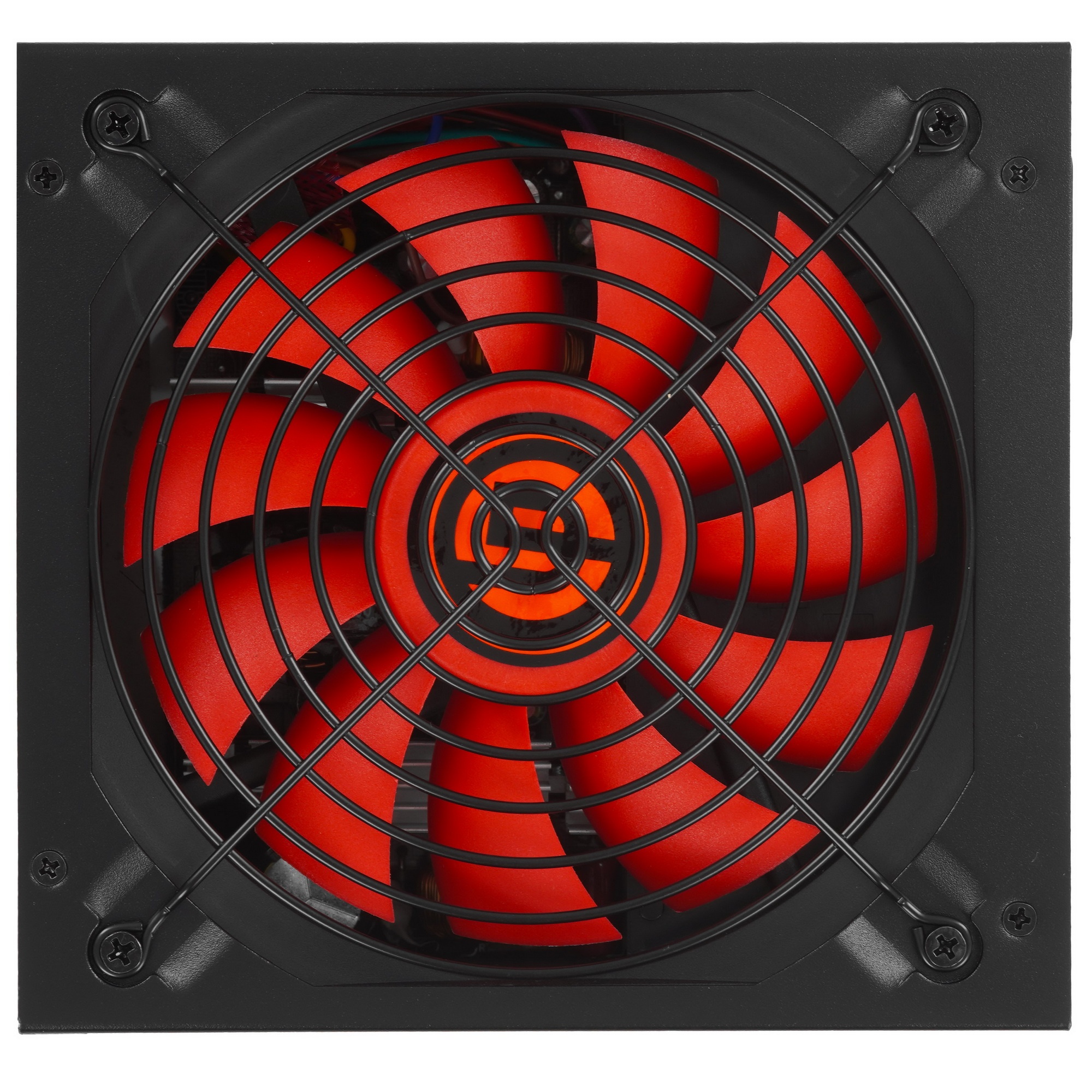 Блок питания Ginzzu PC600 (Red), 600Вт, 80 PLUS, 140мм, черный (Red)